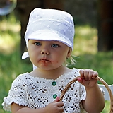 Detské čiapky - Letný ľahučký šilt Laura - biela madeira - 15757894_
