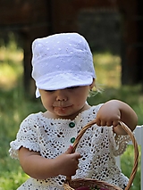 Detské čiapky - Letný ľahučký šilt Laura - biela madeira - 15757895_