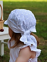 Detské čiapky - Letný ľahučký šilt Laura - biela madeira - 15757900_