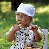 Detské čiapky - Letný ľahučký šilt Laura - biela madeira - 15757904_
