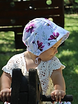 Detské čiapky - Letný detský čepiec letné kvety prémiová bavlna - 15759122_