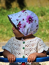 Detské čiapky - Letný detský čepiec letné kvety prémiová bavlna - 15759123_