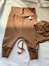 Detské oblečenie - Set mini nohavice a čiapočka z bambusového úpletu - 15758204_