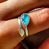 Prstene - Teardrop Turquoise Jade AG925 Ring / Strieborný prsteň v tvare slzy s jadeitom E012 - 15761651_