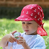 Detské čiapky - Letný detský šilt kotvy na červenej - 15760312_
