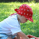 Detské čiapky - Letný detský šilt kotvy na červenej - 15760314_