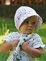 Detské čiapky - Ľahučký detský čepiec Lea - mušelín - 15761502_