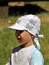 Detské čiapky - Letný detský šilt lišiak šedý - 15761940_