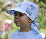 Detské čiapky - Letný detský šilt lišiak šedý - 15761941_