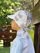 Detské čiapky - Letný detský šilt lišiak šedý - 15761942_