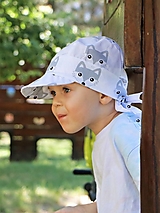 Detské čiapky - Letný detský šilt lišiak šedý - 15761943_