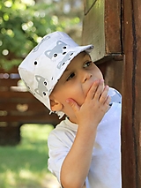 Detské čiapky - Letný detský šilt lišiak šedý - 15761944_
