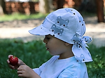 Detské čiapky - Letný detský šilt lišiak šedý - 15761974_