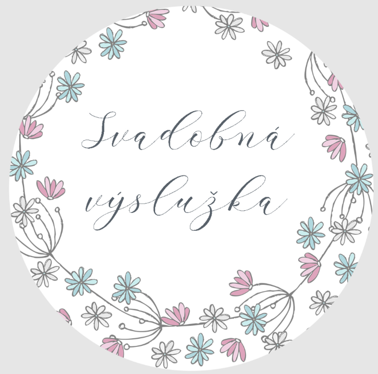 NA107 Svadobná nálepka na výslužku 3 cm