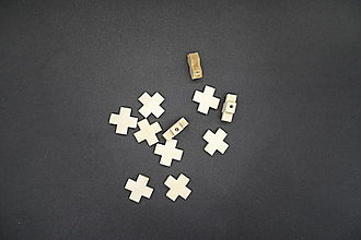 Korálky - Krížik drevený 15x15 (3 možnosti) (Béžová) - 15761265_