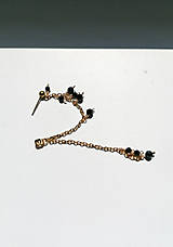 Náušnice - Heidi - retiazkové visiace náušnice s brúsenými čiernymi spinelmi - 15761991_