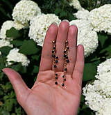 Náušnice - Heidi - retiazkové visiace náušnice s brúsenými čiernymi spinelmi - 15761992_