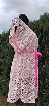 Šaty - Krajkové růžové šaty-tunika - 15760287_