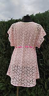 Šaty - Krajkové růžové šaty-tunika - 15760295_