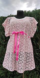 Šaty - Krajkové růžové šaty-tunika - 15760296_