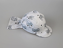 Detské čiapky - Letný detský šilt lišiak šedý - 15763969_