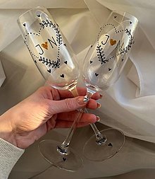 Nádoby - Svadobné poháre na šampanké/prosecco - 15763182_