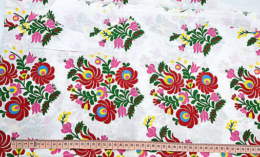 Textil - Folkové kvietky 100x80 cm - 15762877_