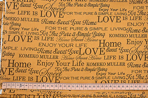 Textil - Hnedé slová na medenej 150x140 cm - 15763115_