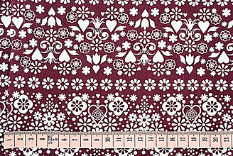 Textil - Ľudové bordové 62x70 cm - 15762915_