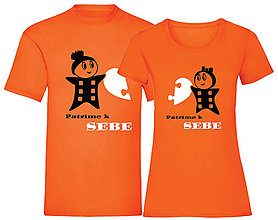 Topy, tričká, tielka - Patríme k sebe - párové tričká (Oranžová) - 15764326_