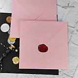 Papiernictvo - Obálky na svadobné oznámenia - Rúžová štvorec - 15764029_