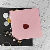 Papiernictvo - Obálky na svadobné oznámenia - Rúžová štvorec - 15764030_