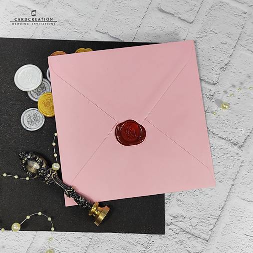 Obálky na svadobné oznámenia - Rúžová štvorec