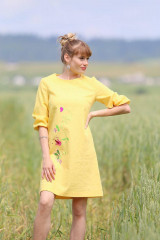 Šaty - Ľanové šaty Lúče slnka - 15763705_