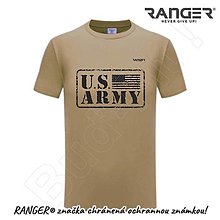 Topy, tričká, tielka - Tričko RANGER® - US ARMY (Béžová) - 15763278_