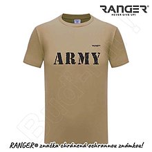 Topy, tričká, tielka - Tričko RANGER® - US ARMY - a (Béžová) - 15763644_