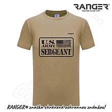 Topy, tričká, tielka - Tričko RANGER® - US SERGEANT (Béžová) - 15763773_