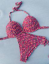 Plavky - Háčkované plavky Pastels ružové - 15765845_