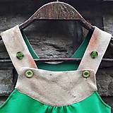 Detské oblečenie - Dievčenské zelené šaty s hodvábom - 15767095_