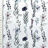 Textil - ľalie a nevädze, 100 % predzrážaná bavlna EÚ, šírka 140 cm - 15765711_