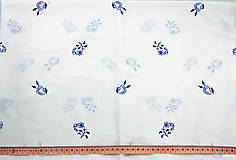 Textil - Jemný ľudový modrý vzor  100x100 cm - 15767034_