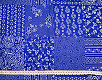 Mix vzorov na modrej 70x140 cm