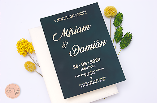 Svadobné oznámenie s metalickým zlátením B#76B