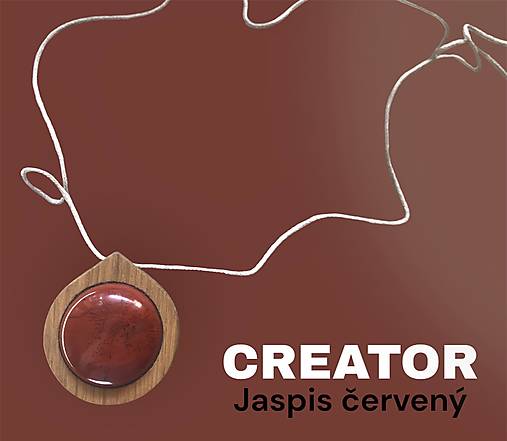 Náhrdelníky - Náhrdelník CREATOR s Červeným Jaspisom - 15766097_