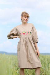 Šaty - Vyšívané bavlnené šaty Melódia ticha - 15765899_
