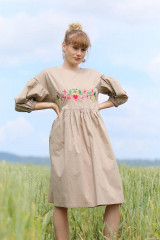 Šaty - Vyšívané bavlnené šaty Melódia ticha - 15765901_