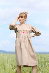 Šaty - Vyšívané bavlnené šaty Melódia ticha - 15765902_