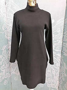 Šaty - Dámské žebrované šaty černé - 15765657_