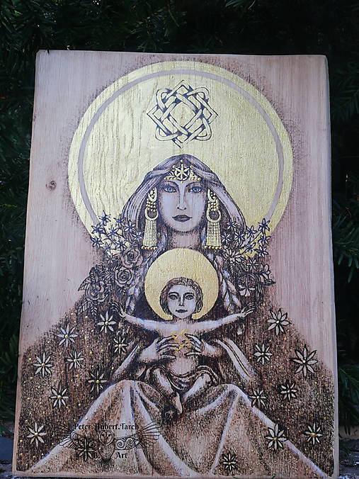 Obrazy - Lada a Koliada - ručne vypaľovaný obraz - hand-burned image - 15767342_