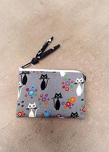 Detské tašky - Mini taštička na drobnosti (Čierna a biela mačka) - 15767910_